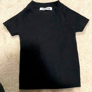 Form fitting super soft black ribbed T-shirt from Paxton- NEVER WORN